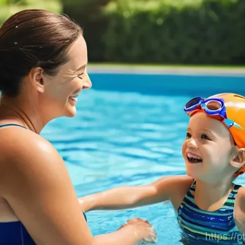 Home 31 수영강사 진로 탐색 가이드 - **Prompt:** A warm and encouraging female swimming instructor, in her late 20s to early 30s, wearing...